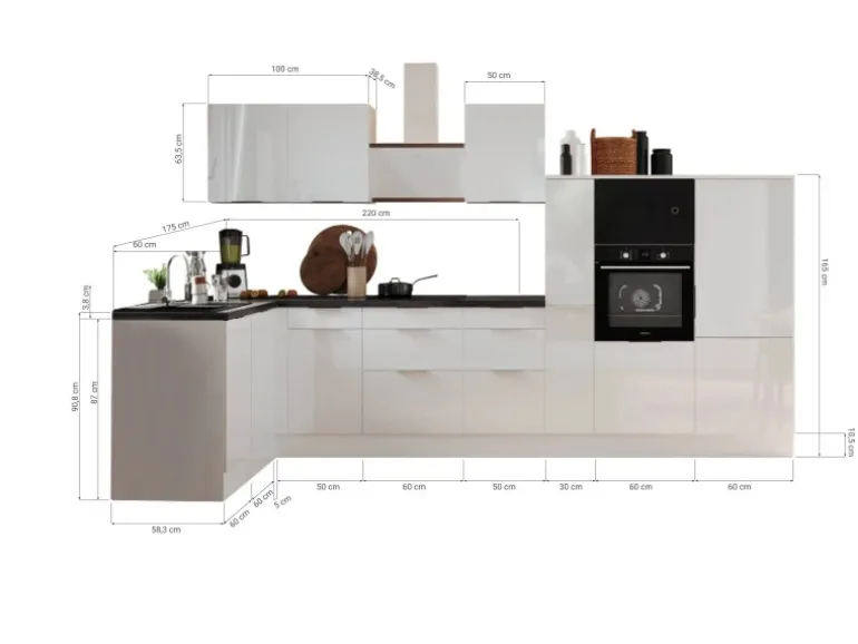 Respekta Selection Winkelküche Elisabeth RSL370HGGH 370 cm Grau