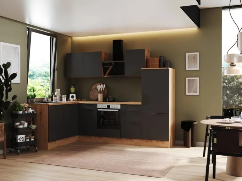 Respekta Selection Winkelküche Elisabeth RSL280AGH 280 cm Grau-Artisan Eiche Nb.