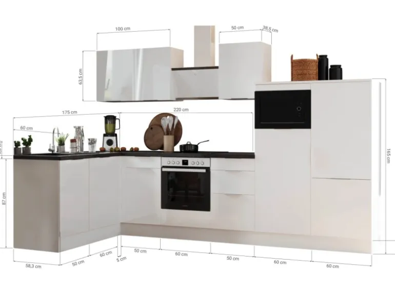 Respekta Selection Winkelküche Elisabeth RSL340WWH 340 cm Weiß