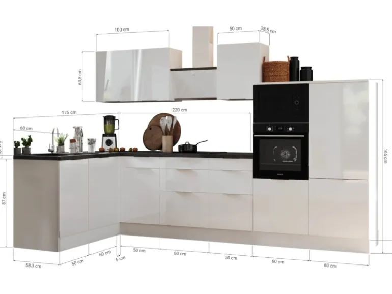 Respekta Selection Winkelküche Elisabeth RSL340HGAH 340 cm Artisan Eiche Nb-Grau