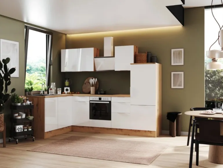 Respekta Selection Winkelküche Elisabeth RSL280AWH 280 cm Weiß-Artisan Eiche Nb.