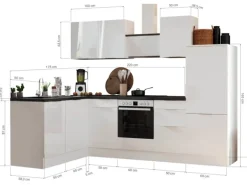 Respekta Selection Winkelküche Elisabeth RSL280AWH 280 cm Weiß-Artisan Eiche Nb.