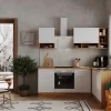 Respekta Winkelküche BEKBL220EWC 220 x 172 cm Weiß-Wildeiche Nachbildung