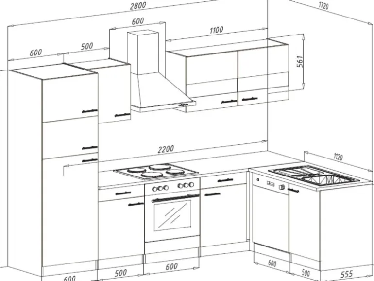 Respekta Winkelküche KBL280ESWSC 280 cm Schwarz-Eiche Sonoma Sägerau Nachbildung