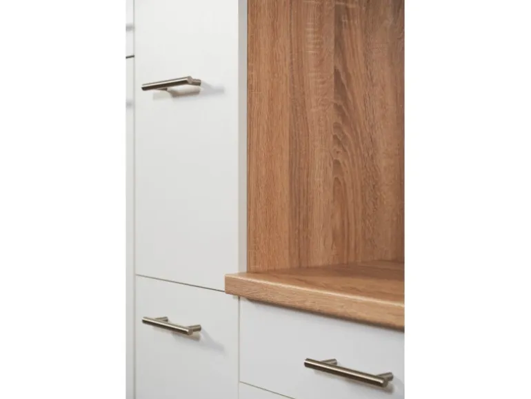 Respekta Winkelküche KBL310ESWS 310 cm Weiß-Eiche Sonoma Sägerau Nachbildung