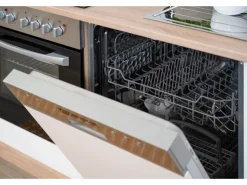 Respekta Winkelküche KBL280ESWSC 280 cm Weiß-Eiche Sonoma Sägerau Nachbildung