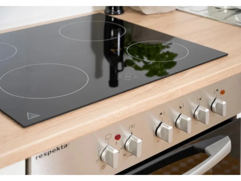 Respekta Winkelküche KBL280ESWSC 280 cm Weiß-Eiche Sonoma Sägerau Nachbildung