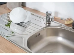 Respekta Winkelküche KBL310ESGSC 310 cm Grau Eiche Sonoma Nachbildung