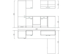 Respekta Winkelküche KBL280WWCGKEG 280 x 172 cm Weiß-Butcher Nussbaum