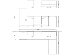 Respekta Winkelküche KBL280WWCG 280 x 172 cm Weiß-Butcher Nussbaum