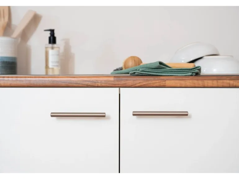 Respekta Winkelküche KBL280WWCG 280 x 172 cm Weiß-Butcher Nussbaum