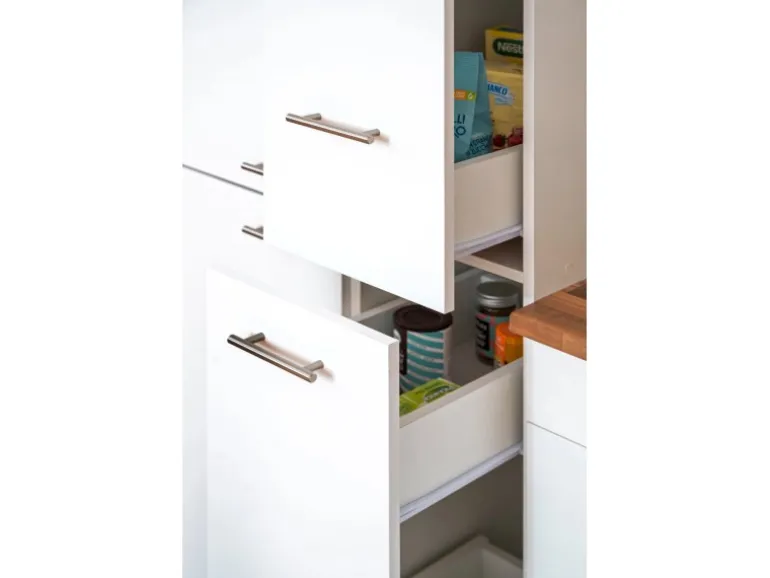 Respekta Winkelküche KBL310WWBSCG 310 x 172 cm Weiß-Beton Optik