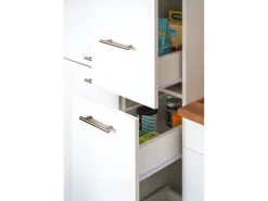 Respekta Winkelküche KBL310WWCG 310 x 172 cm Weiß-Butcher Nussbaum