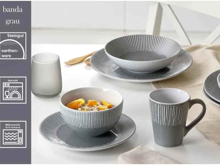 Ritzenhoff & Breker Banda Suppenteller 20 cm Grau