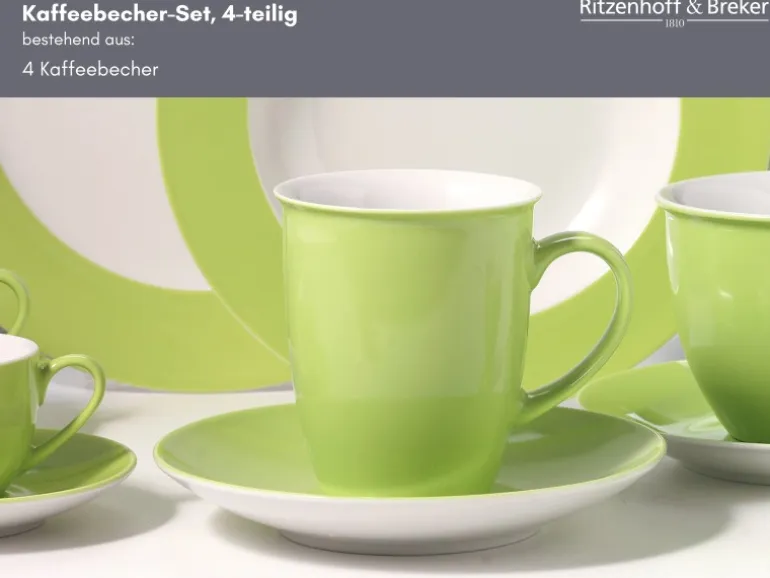 Ritzenhoff & Breker Doppio Kaffeebecher 320 ml 4er Set Grün