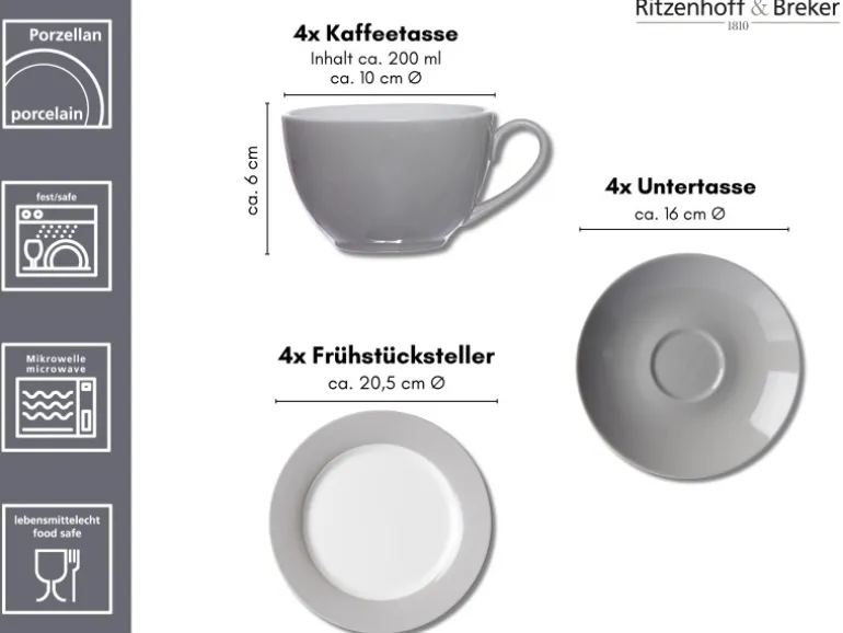 Ritzenhoff & Breker Doppio Kaffeeservice 12-teilig Gelb