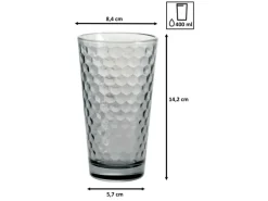 Ritzenhoff & Breker Favo Longdrinkgläser 400 ml 6er Set grau