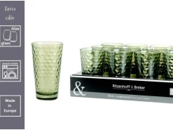 Ritzenhoff & Breker Favo Longdrinkgläser 400 ml 12er Set oliv