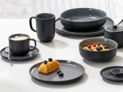 Ritzenhoff & Breker Jasper Kaffeetasse mit Untertasse 240 ml 4er Set Schwarz