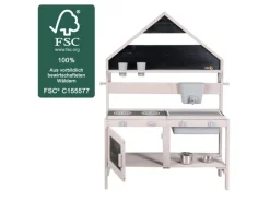 roba Outdoor Matschküche in Hausoptik aus FSC-zertifiziertem Holz