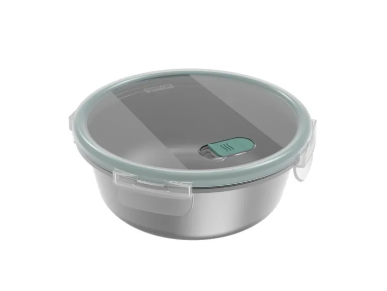 Rotho Frischhaltedose Nala Edelstahl Rund 1,4 l Mistletoe Green