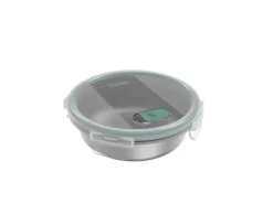Rotho Frischhaltedose Nala Edelstahl Rund 0,6 l Mistletoe Green