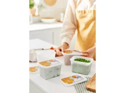 Rotho Gefrierdose-Set Domino 1 l Weiß 4-teilig