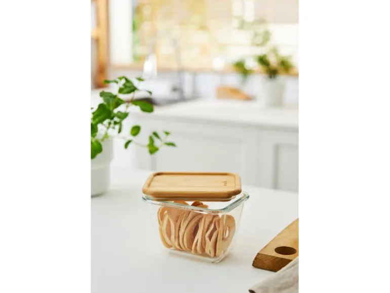 Rotho Kühlschrankdose Nala mit Bambusdeckel Glas 0,75 l