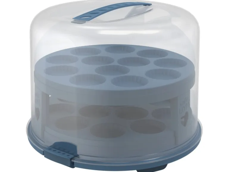 Rotho Tortenglocke mit Trays Fresh XL 26 cm Horizontblau