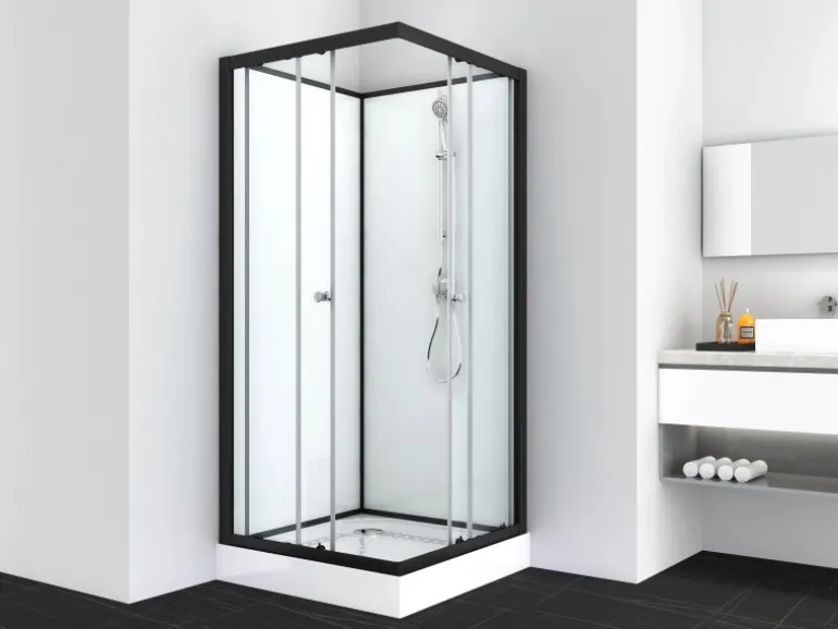 Sanotechnik Komplettdusche Eck Uni 2 Schwarz