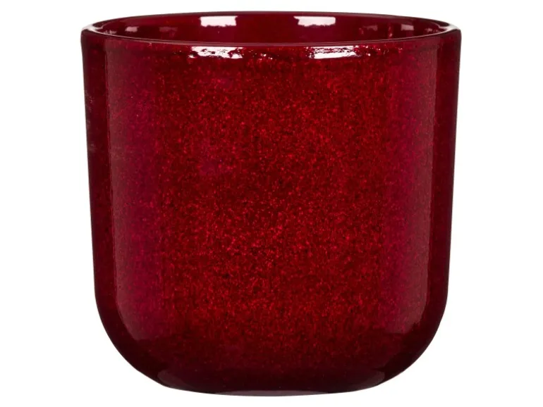 Scheurich Übertopf Keramik Ø 12,9 cm x 11,9 cm Mystic Red Volumen 0,814 l