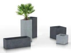 Scheurich Pflanzgefäß C-Cube 240 28,5 cm x 28,5 cm Stony Black