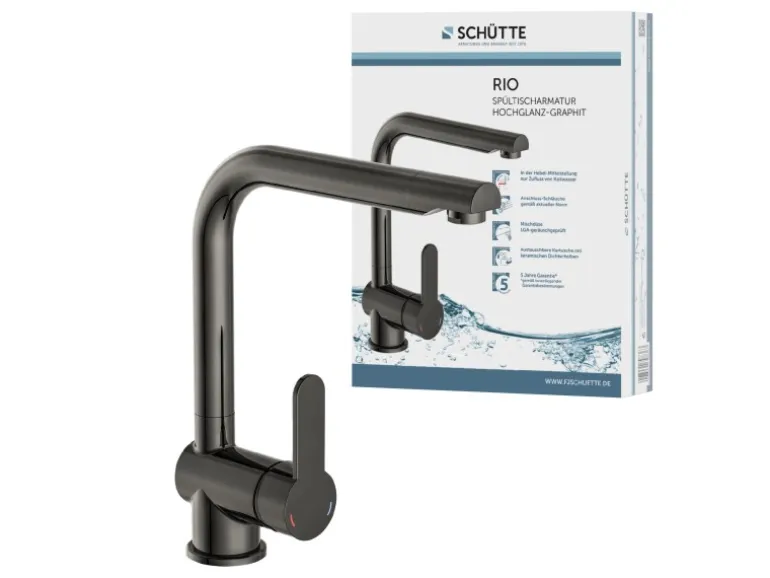 Schütte Küchenarmatur Rio Hochglanz-Graphit