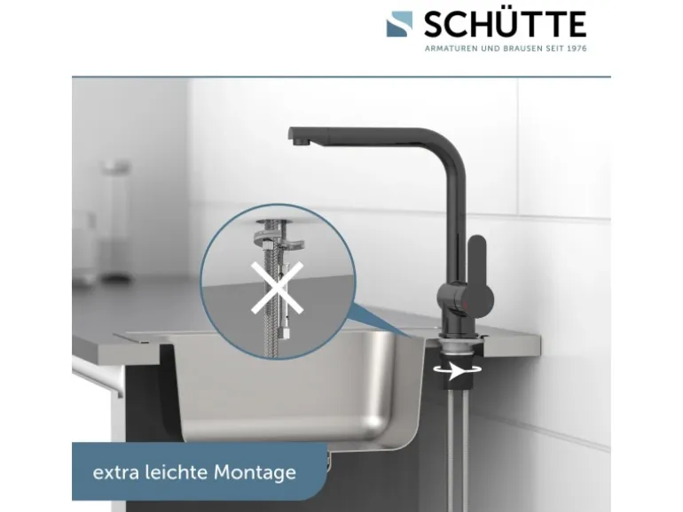 Schütte Küchenarmatur Rio Hochglanz-Graphit