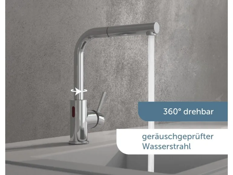 Schütte Sensor-Spültischarmatur Vital mit Herausziehbarem Auslauf Chrom