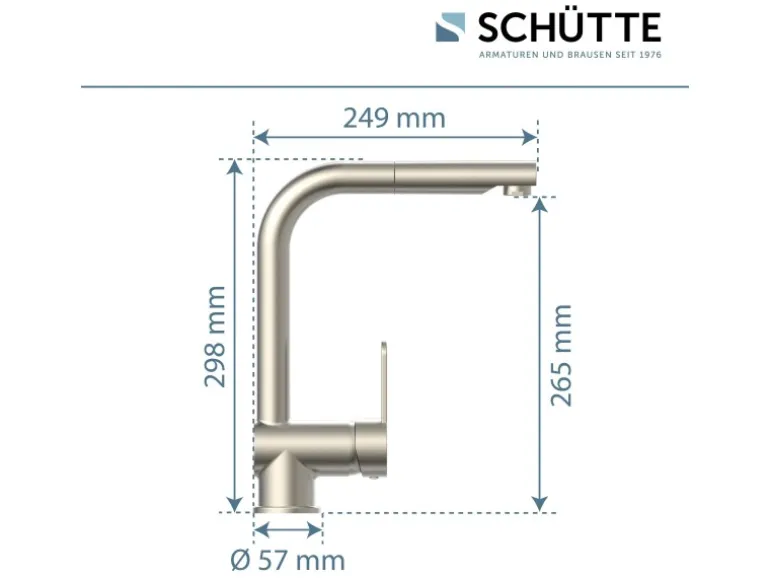 Schütte Spültischarmatur mit Herausziehbarem Auslauf London Edelstahloptik