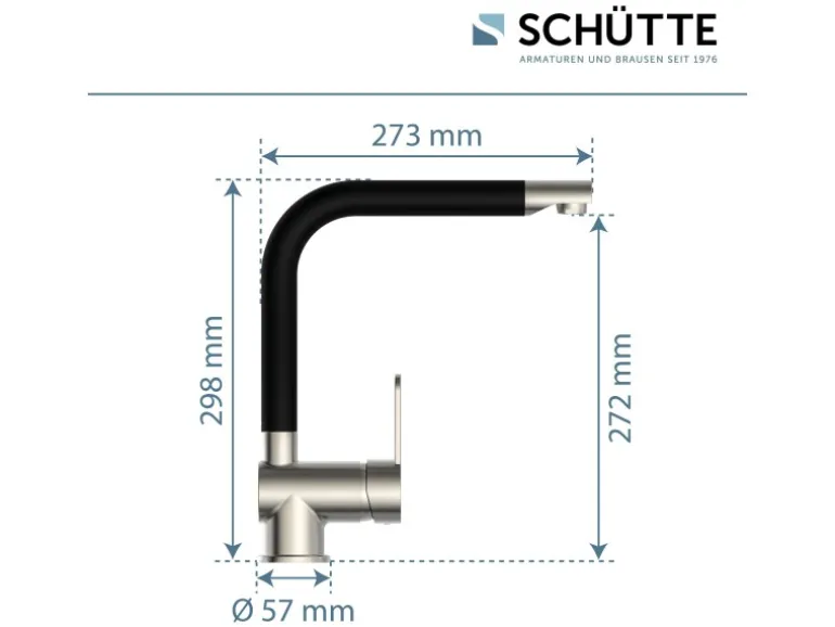 Schütte Spültischarmatur Rio Edelstahloptik Schwarz Matt