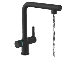 Schütte Sprudelwasser-Spültischarmatur-Set Aquastar Premium Schwarz Matt