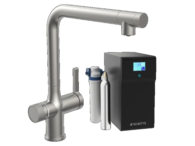 Schütte Sprudelwasser-Spültischarmatur-Set Aquastar Premium Edelstahloptik