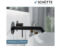 Schütte Waschtischarmatur Los Angeles für Wandmontage Schwarz Matt