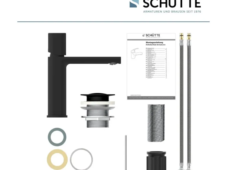 Schütte Waschtischarmatur New York Schwarz Matt