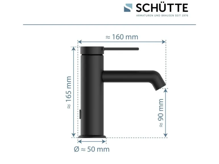 Schütte Waschtischarmatur Los Angeles Schwarz Matt