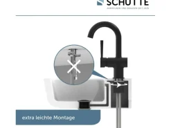 Schütte Waschtischarmatur Cornwall Schwarz Matt
