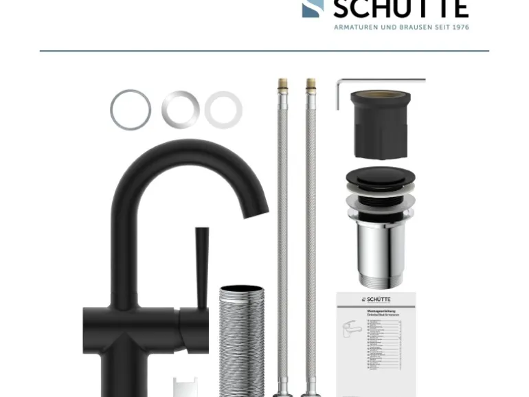 Schütte Waschtischarmatur Cornwall Schwarz Matt
