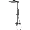 Schulte DuschMaster Rain mit Einhebelmischer eckig BlackStyle, Mattschwarz