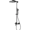 Schulte DuschMaster Rain mit Einhebelmischer rund BlackStyle, Mattschwarz