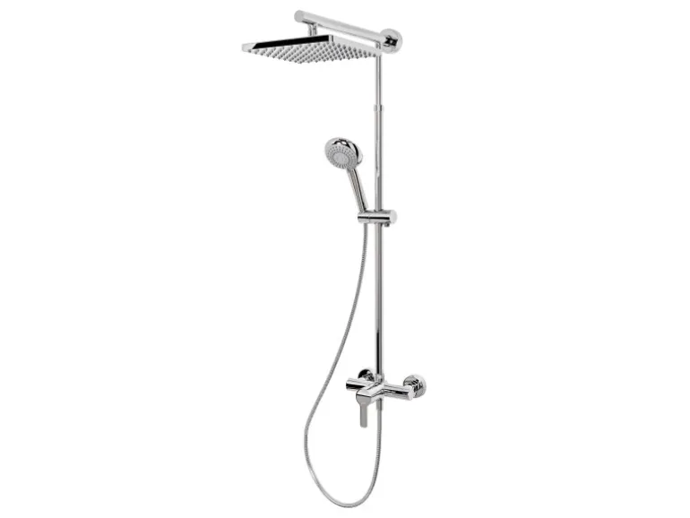 Schulte Duschsystem Rain mit Einhebelmischer Kopfbrause Eckig