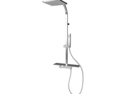 Schulte Duschsystem Rain II Square mit Thermostat und Ablage
