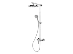Schulte ExpressPlus Duschsystem Rain mit Einhebelmischer Kopfbrause Rund
