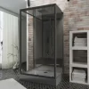 Schulte ExpressPlus Komplettdusche-Schiebetür Bali Mattschwarz 215 cm x 115 cm